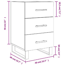 vidaXL Table de chevet blanc brillant 40x40x66 cm bois d'ingénierie pas cher