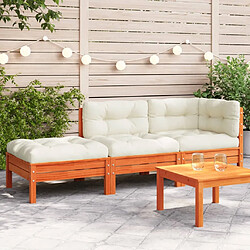 Maison Chic Canapé 2 places de jardin avec coussins et repose-pied | Canapé Sofa d'extérieur | Fauteuil terrasse -MN91834