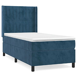 Maison Chic Lit Adulte - Lit simple Lit à sommier tapissier avec matelas moelleux - Meuble de Chambre - Bleu foncé 100x200 cm -MN19748