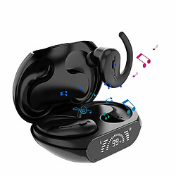 Écouteur Sans Fil Bluetooth 5.3 Batterie Led Affichage Numérique Enc Crochet D'Oreille Anti-Bruit Casque De Sport Noir