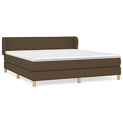 vidaXL Sommier à lattes de lit avec matelas Marron foncé 180x200 cm