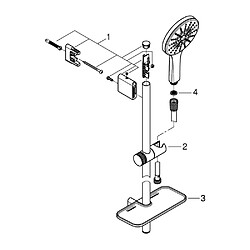 Grohe - Ensemble de douche 3 jets Rainshower Smartactive 130 avec barre pas cher