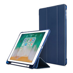 Wewoo Etui à rabat horizontal en cuir Litchi Texture pour iPad Pro 9.7 (2017) / Pro 9.7 (2018) / Air2 / Air, avec support à trois rabats et logements pour stylo (Bleu foncé)