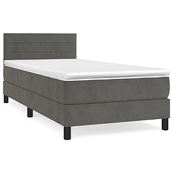 vidaXL Sommier à lattes de lit avec matelas Gris foncé 100x200 cm