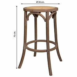 Avis Tabouret Alexandra House Living Marron Rotin Bois d'hévéa 38 x 75 x 38 cm