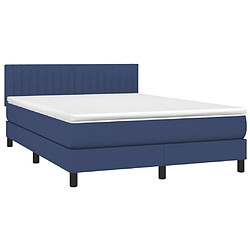 Avis Sommier à lattes LED,Cadre à lattes de lit avec matelas pour Adulte Bleu 140x190 cm Tissu -MN99351