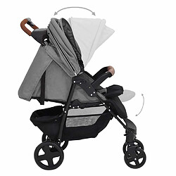 vidaXL Poussette pour bébé 2-en-1 Gris clair Acier pas cher