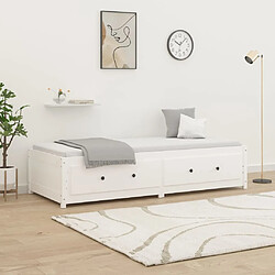 Maison Chic Lit de jour, Lit de repos pour Salon Chambre,Canapé-lit,Lit d'invité Blanc 90x190 cm Simple Bois de pin massif -MN93120