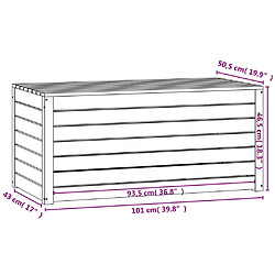 vidaXL Boîte de jardin gris 101x50,5x46,5 cm bois massif de pin pas cher