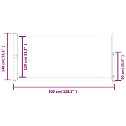 vidaXL Auvent latéral rétractable de patio 140 x 300 cm Rouge pas cher