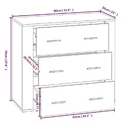 vidaXL Buffet haut Gris béton Bois d'ingénierie pas cher