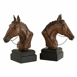 Paris Prix Lot de 2 Serre-Livres Design Cheval 29cm Marron