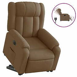 Maison Chic Fauteuil Relax pour salon, Fauteuil inclinable électrique marron tissu -GKD47452