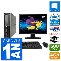 PC HP Compaq 6200 Pro SFF Ecran 27" G630 RAM 4Go Disque 500Go Windows 10 Wifi - Occasion