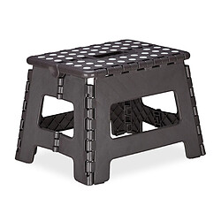 Helloshop26 Tabouret pliable transportable M 120 kg noir 13_0002800 