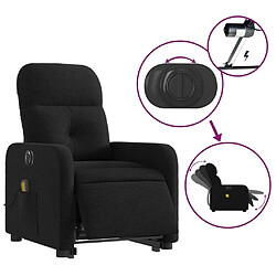 Maison Chic Fauteuil Relax pour salon, Fauteuil inclinable de massage électrique Noir Tissu -GKD99953 pas cher