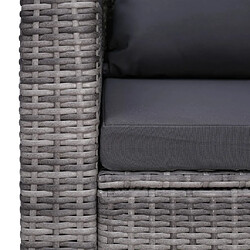 Maison Chic Chaise de jardin avec coussin - Fauteuil d'extérieur et oreiller Résine tressée Gris -MN56656 pas cher