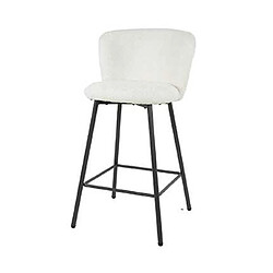 Avis Mes Lot de 4 chaises de bar 50x53x93 cm en tissu bouclette blanc - CAIPY