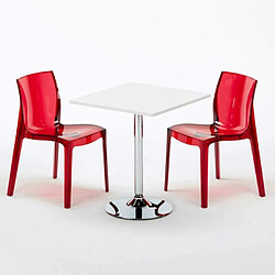 Avis Grand Soleil Table carré et Ronde avec 2 chaises colo