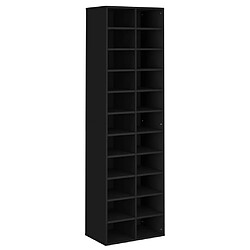 vidaXL Armoire à chaussures noir 54 x 34 x 183 cm bois d'ingénierie