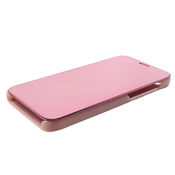 Acheter Etui en PU surface reflechissante avec fenêtre de visualisation or rose pour votre Huawei Y5/Y5 Prime/Honor Play 7/Honor 7s