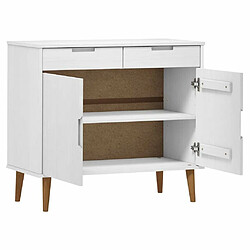 Maison Chic Buffet,Meuble de Rangement,commode pour salon,Cuisine MOLDE Blanc 90x40x80 cm Bois massif de pin -MN29209 pas cher