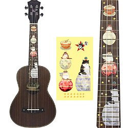 Ukulélé Touche Frette Conseil Autocollant Decal Incrusté Pour 4 Cordes Guitare Cat étiquette de marqueur de cou d'ukulélé