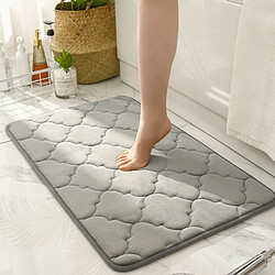 LUUCOZK Tapis de bain antidérapants absorbants à séchage rapide, tapis de décoration de salle de bain-gris-50 x80CM 