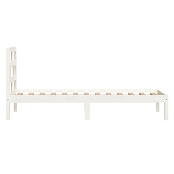 Maison Chic Lit Moderne Chambre - Cadre/structure de lit pour adulte Blanc Bois massif 90x190 cm Simple -MN47292 pas cher