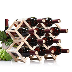 Wewoo Rangement de Cuisine Porte-bouteilles pliable pour bouteilles vin avec support à en bois 