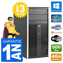 PC Tour HP Pro 6300 CMT Intel i3-2120 RAM 4Go Disque Dur 500Go Windows 10 Wifi - Occasion