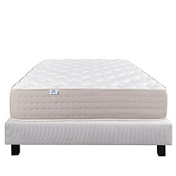 LUXURY LITERIE Ensemble matelas Dreamlux 90x190 cm + sommier gris ep20cm pas cher