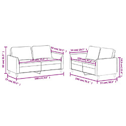 vidaXL Ensemble de canapés 2 pcs avec coussins Crème Similicuir pas cher