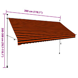 vidaXL Auvent manuel rétractable 300 cm Orange et marron pas cher