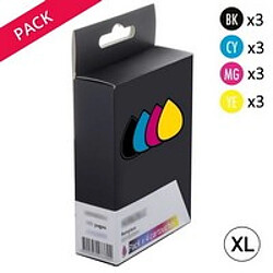 TONER SERVICES Pack 12 Cartouches d'encre Génériques HP 950XL/951XL noires et couleurs (C2P43AE)