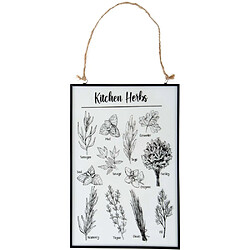 Nature Prints Tableau en verre herbes aromatiques.