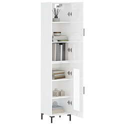 Avis Maison Chic Buffet,Meuble de Rangement,commode pour salon,Cuisine Blanc brillant 34,5x34x180 cm Bois d'ingénierie -MN35556