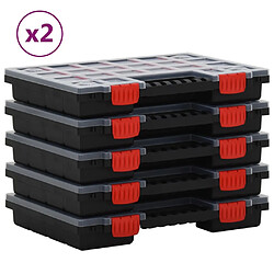 vidaXL Boîtes d'assortiment 10 pcs 34,5x25x5 cm Polypropylène