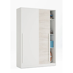 Alter Armoire à deux portes coulissantes, couleur blanche, 83 x 120 x 200 cm