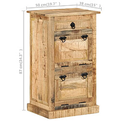 vidaXL Armoire à chaussures 4 niveaux avec tiroir Bois manguier brut pas cher