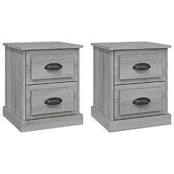 vidaXL Tables de chevet 2 pcs sonoma gris 39x39x47,5cm bois ingénierie