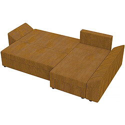 Acheter Palozi Sofa Canapé d'angle convertible avec coffre Vaugirard en velours côtelé - 3 places - Jaune moutarde