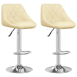 vidaXL Tabourets de bar lot de 2 crème similicuir