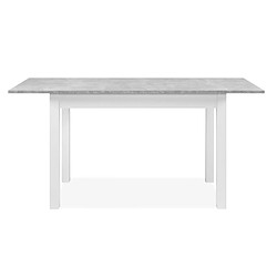 Avis But Table avec allonge 120/160 cm DORA Imitation béton et blanc