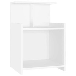 Maison Chic Table de chevet,Table de nuit,Table d'appoint pour salon Blanc 40x35x60 cm Aggloméré -MN66069