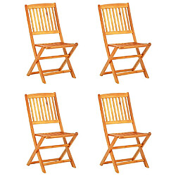 Maison Chic Mobilier à dîner de jardin pliable 5 pcs,Table et chaises d'extérieur Bois d'acacia solide -GKD404945