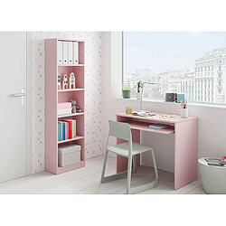 Pegane Table bureau pour ordinateur coloris rose - Dim : 79 x 90 x 54 cm