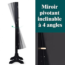 Avis Helloshop26 Armoire à bijoux sur pied avec miroir pivotante à 4 niveaux avec 8 étagères doublées noir 20_0005428