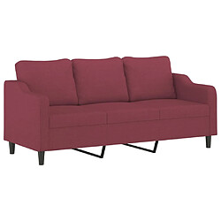 Avis vidaXL Ensemble de canapés 3 pcs avec coussins Rouge bordeaux Tissu