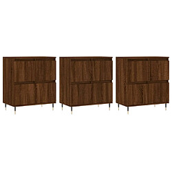 vidaXL Buffets 3 pcs Chêne marron Bois d'ingénierie